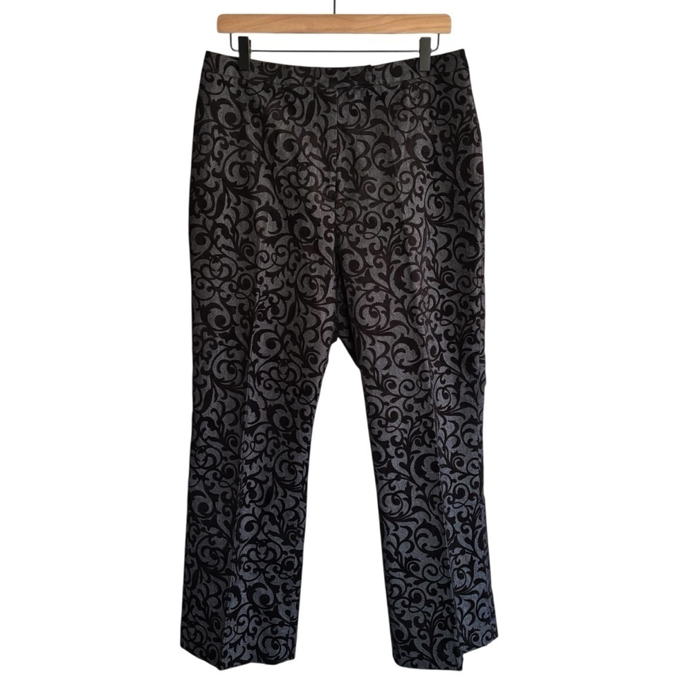 Vintage Trousers ETC. Pants Velvet Scroll Print Office Workwear Size 12